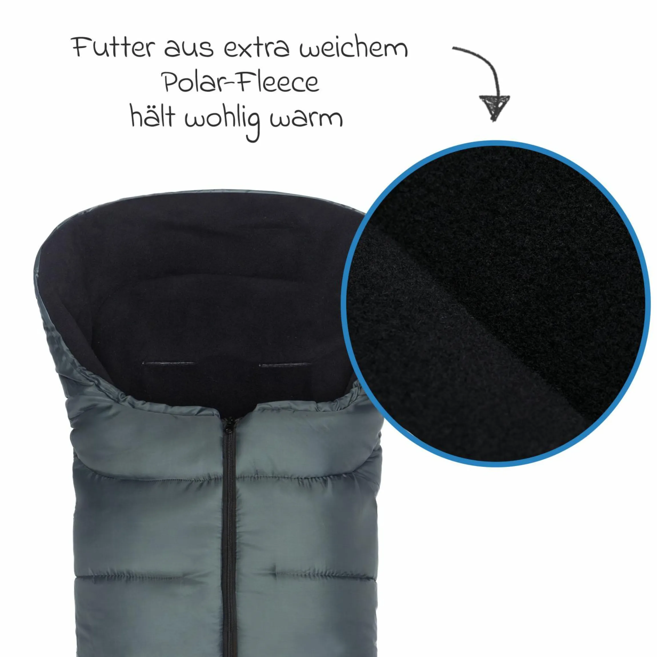 Fleece-Fußsack Eco Big für Buggy, Sport- und Kinderwagen - Dunkelgrau