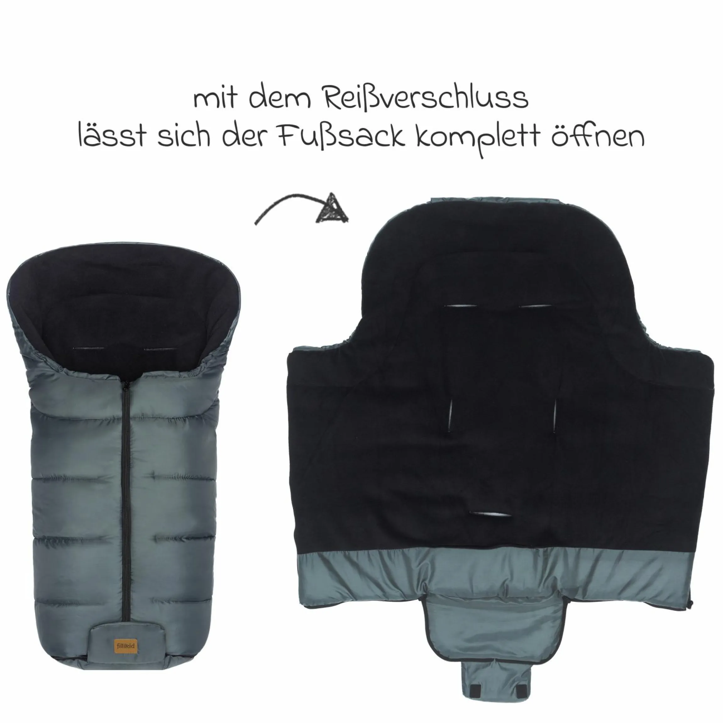 Fleece-Fußsack Eco Big für Buggy, Sport- und Kinderwagen - Dunkelgrau