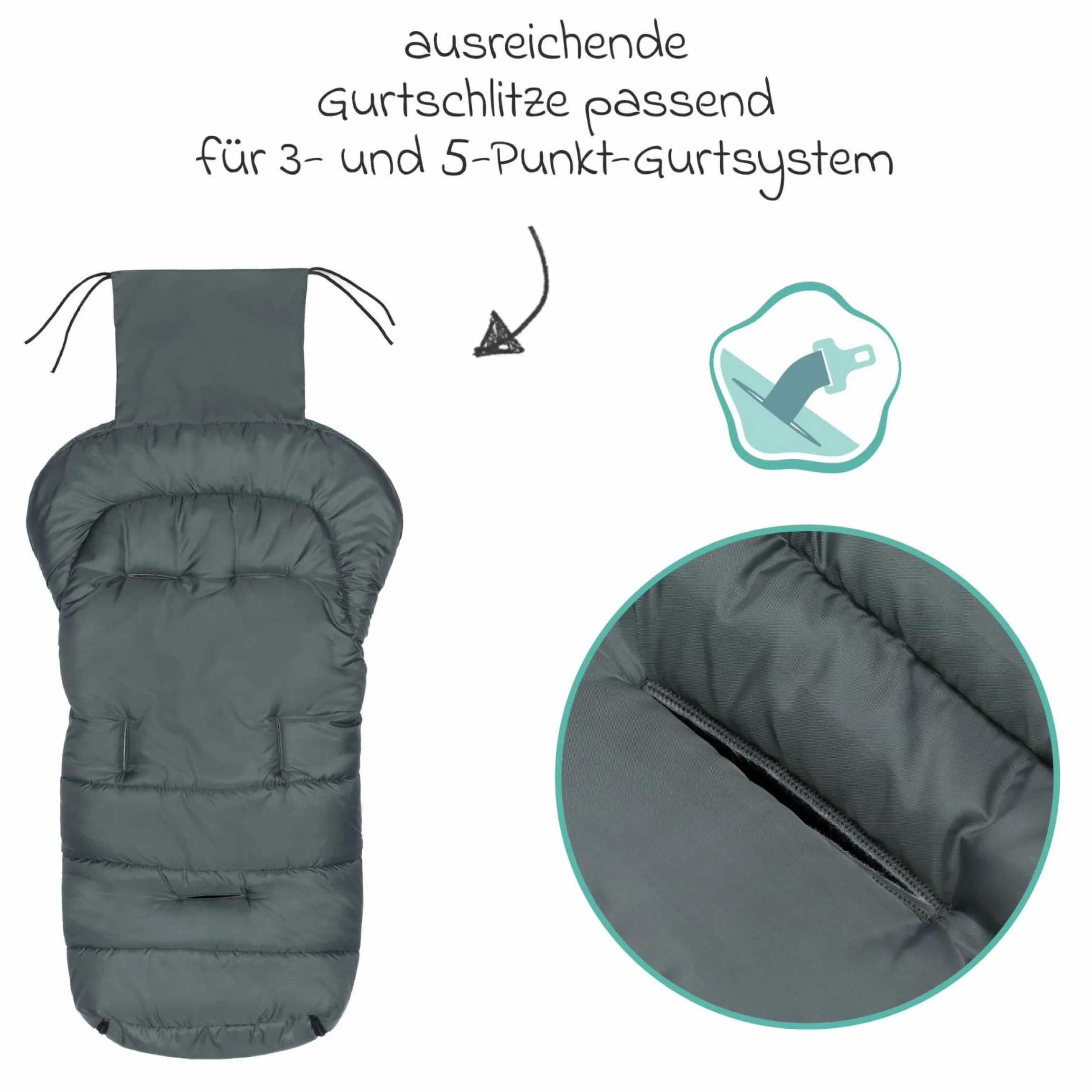 Fleece-Fußsack Eco Big für Buggy, Sport- und Kinderwagen - Dunkelgrau