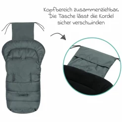 Fleece-Fußsack Eco Big für Buggy, Sport- und Kinderwagen - Dunkelgrau