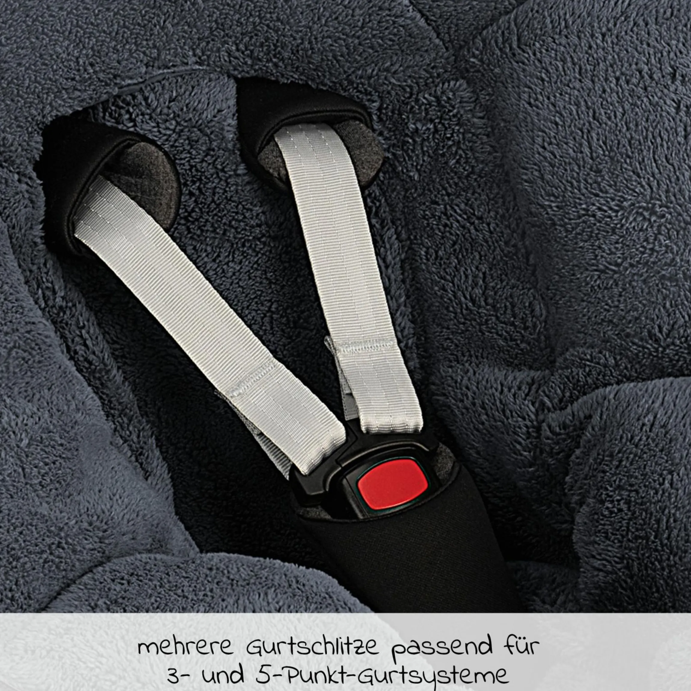 Fleece-Fußsack Gino für Babyschalen & Babywannen - Anthrazit