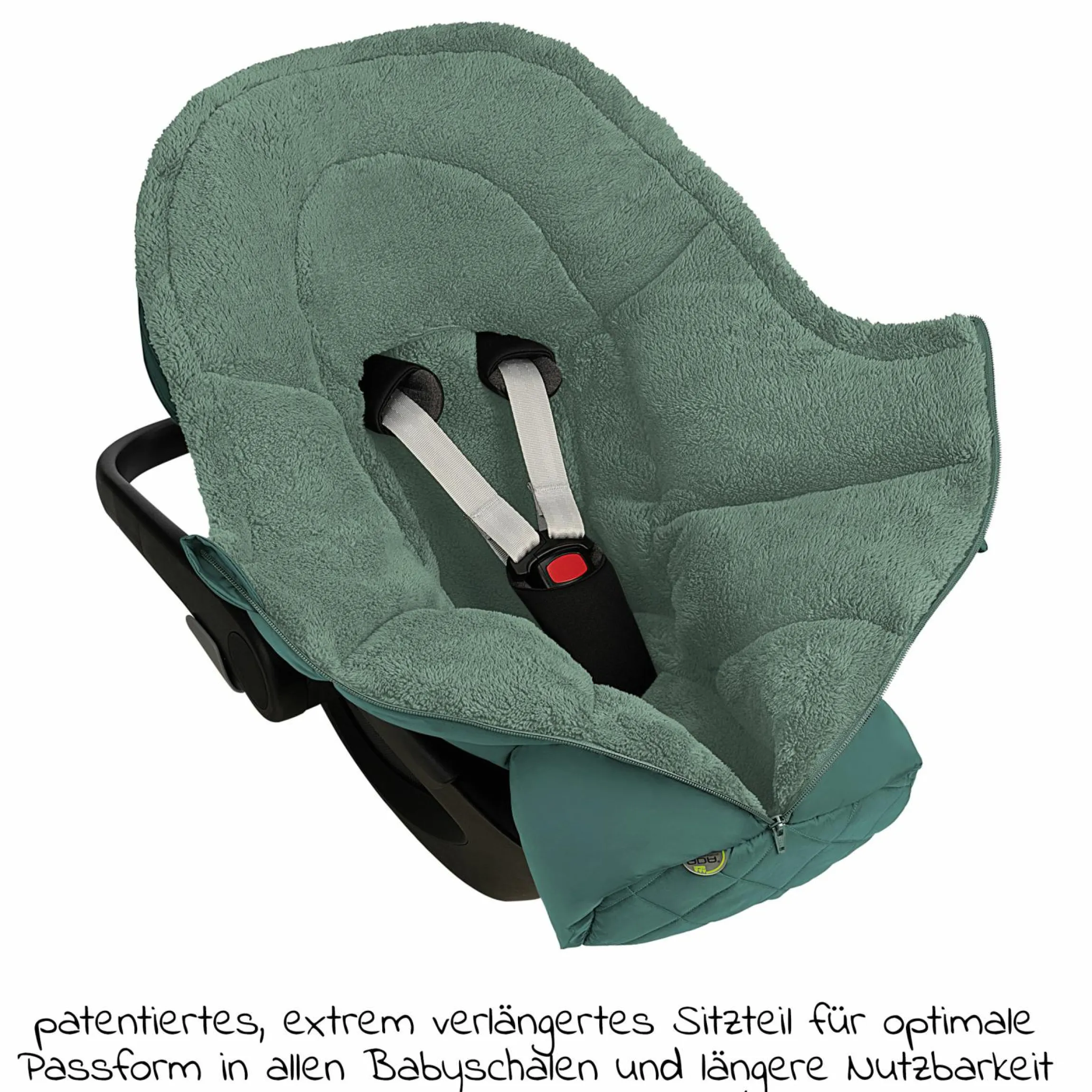 Fleece-Fußsack Gino für Babyschalen & Babywannen - Cosy Green