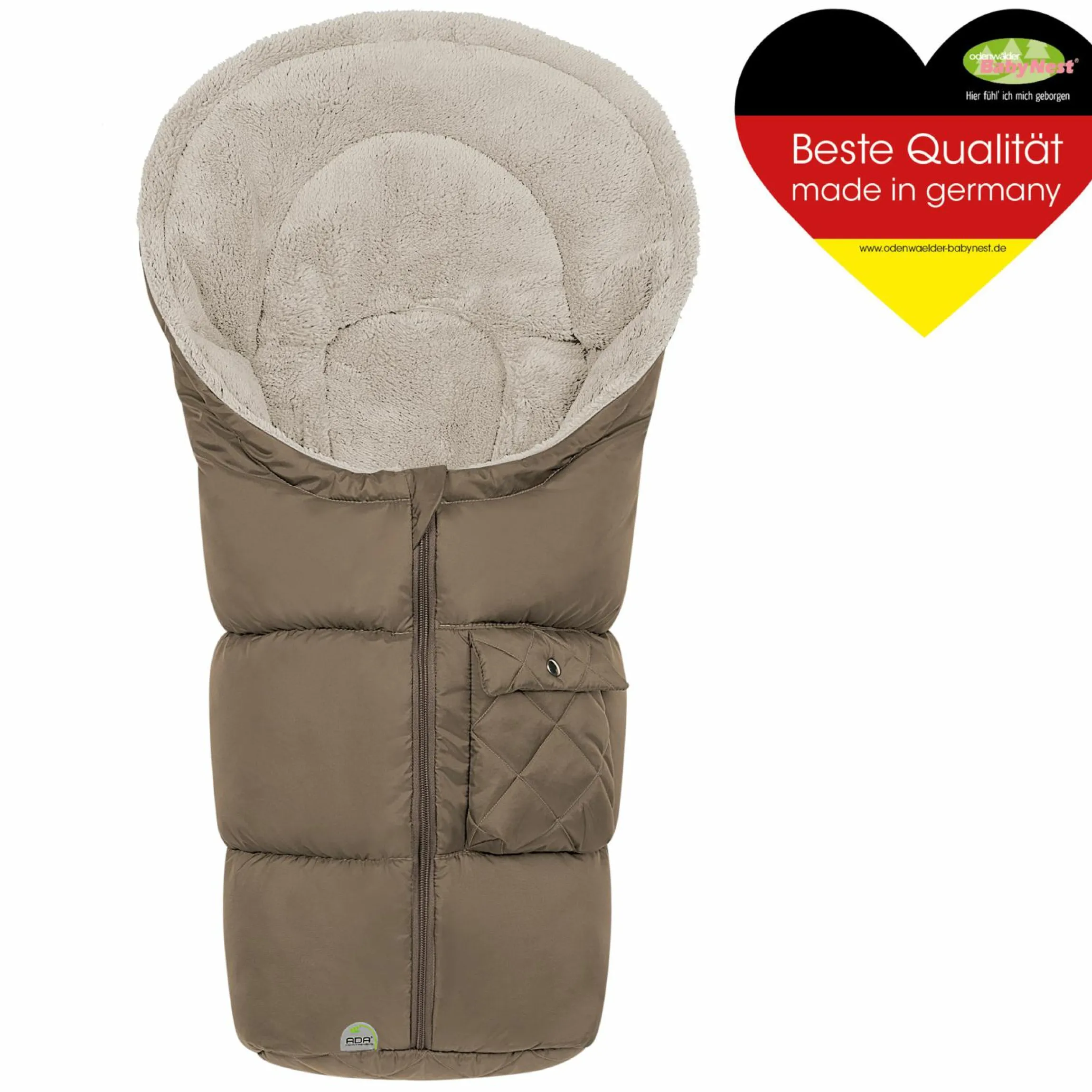 Fleece-Fußsack Gino für Babyschalen & Babywannen - Dark Wood