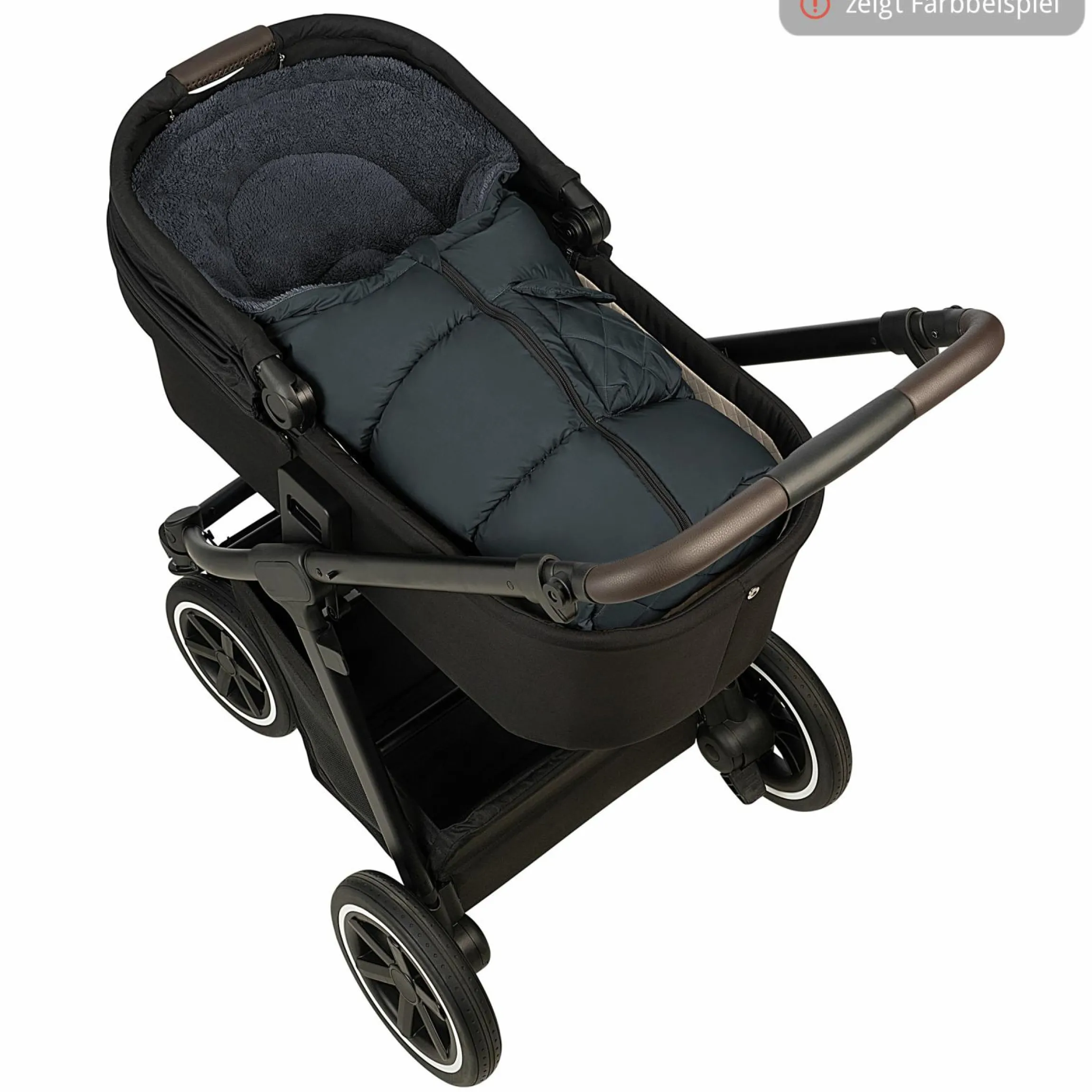 Fleece-Fußsack Gino für Babyschalen & Babywannen - Dark Wood