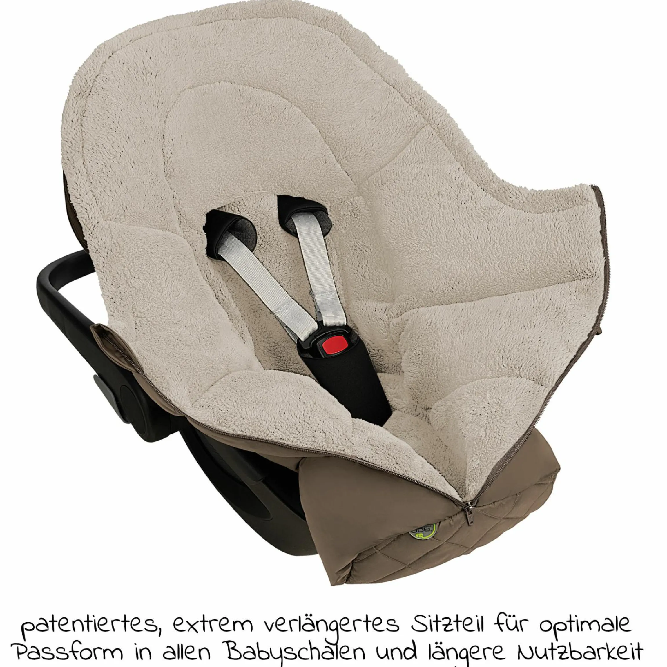 Fleece-Fußsack Gino für Babyschalen & Babywannen - Dark Wood