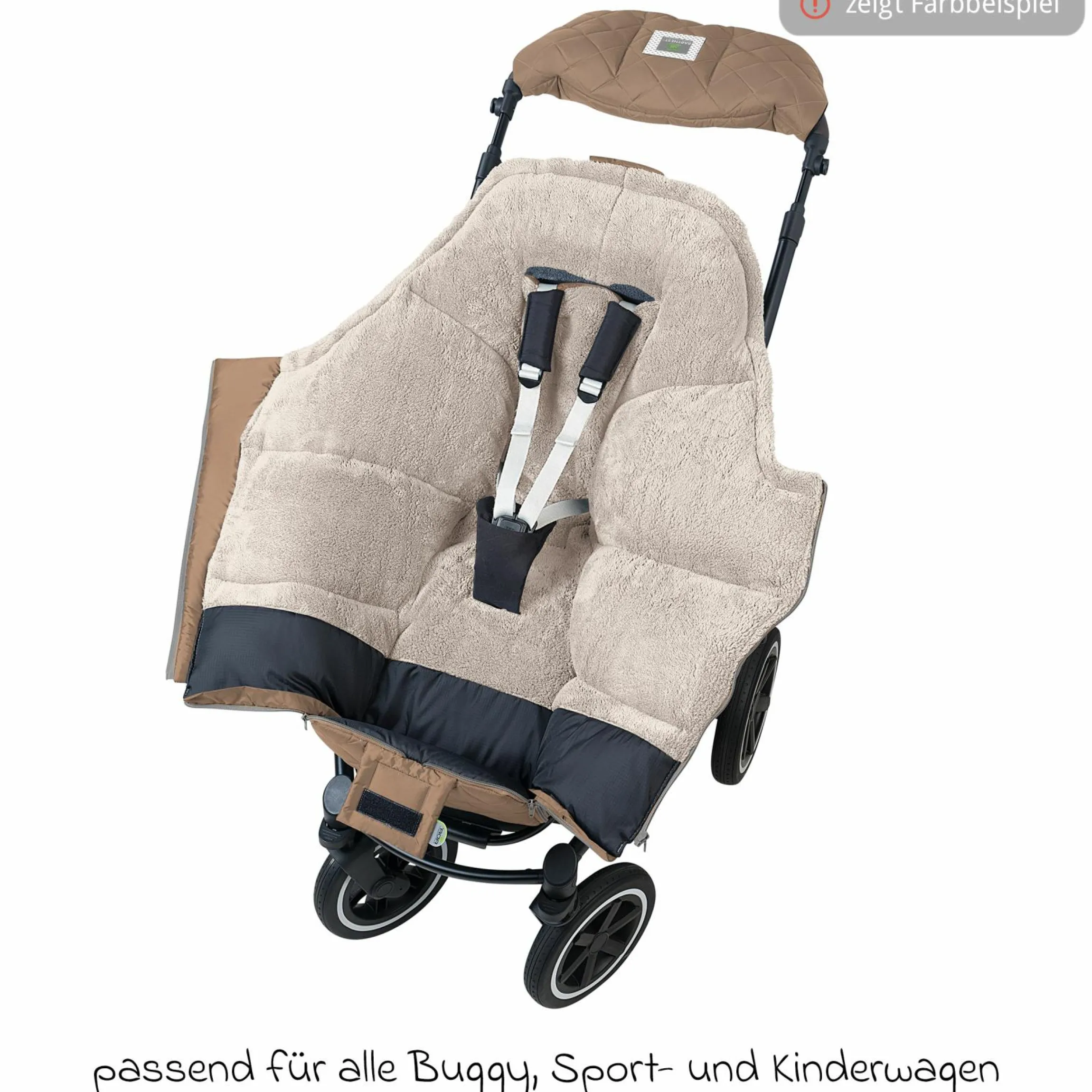Fleece-Fußsack Gino-cs für Buggy, Sport- und Kinderwagen - Black