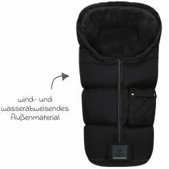 Fleece-Fußsack Gino-cs für Buggy, Sport- und Kinderwagen - Black