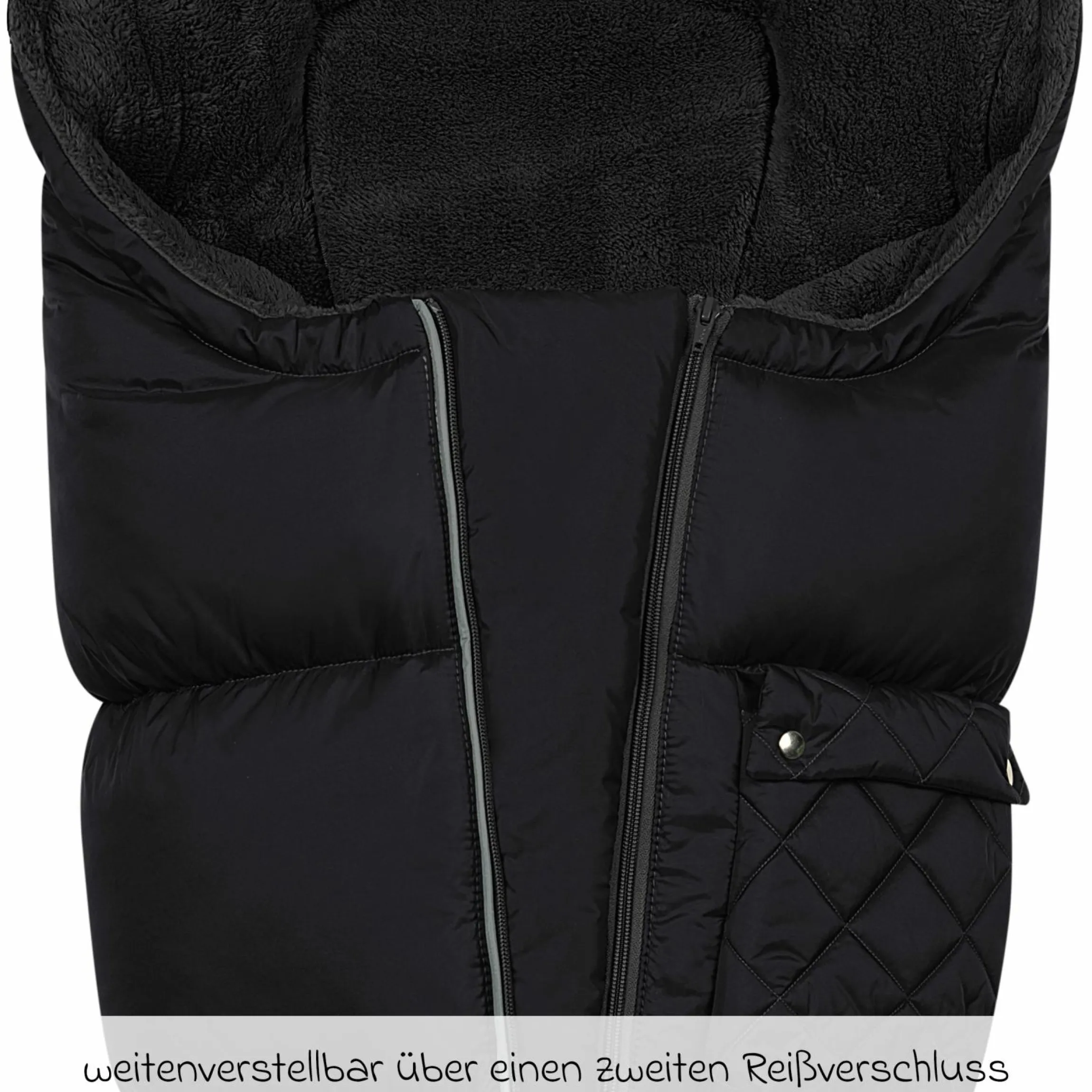 Fleece-Fußsack Gino-cs für Buggy, Sport- und Kinderwagen - Black