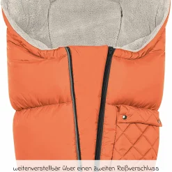 Fleece-Fußsack Gino-cs für Buggy, Sport- und Kinderwagen - Red Orange