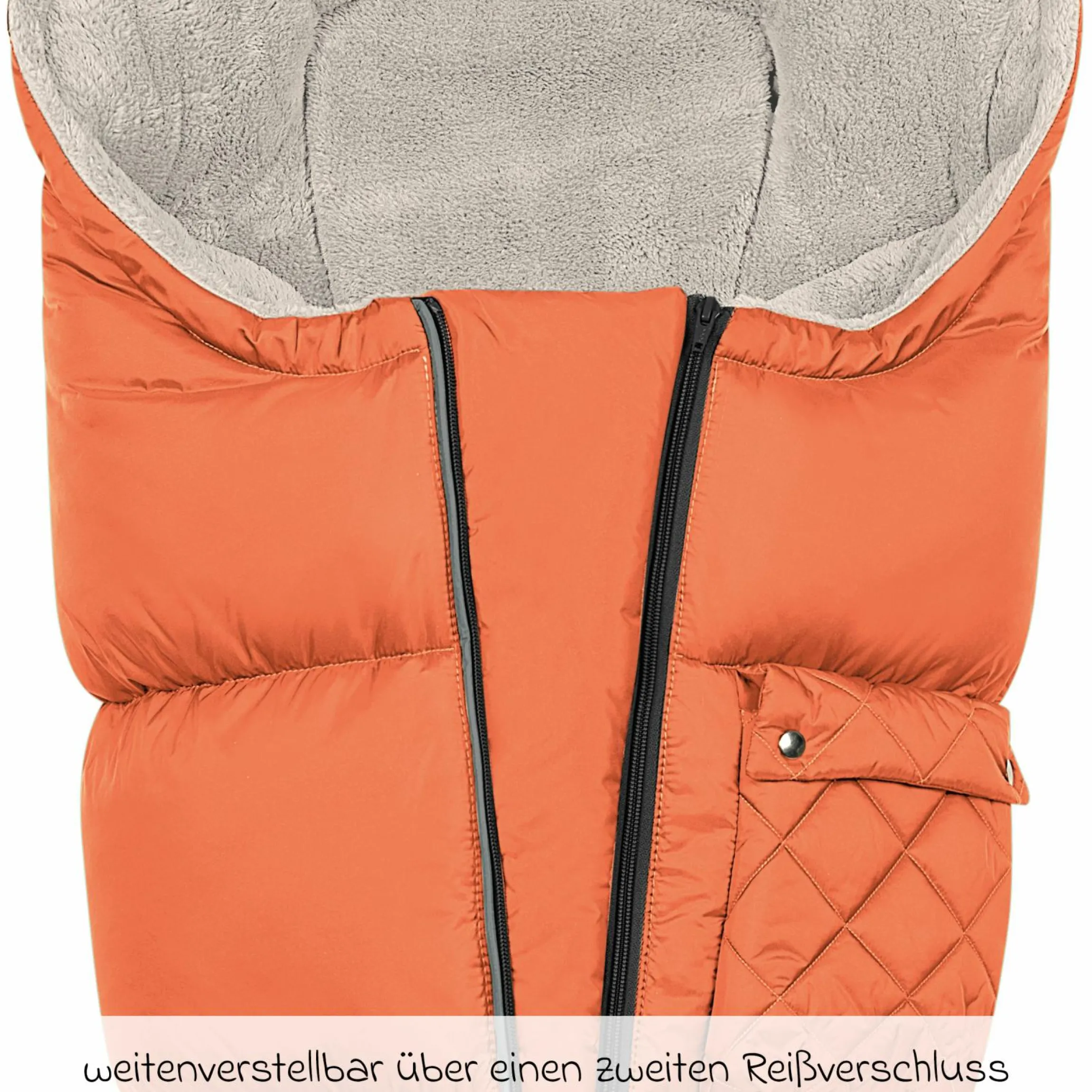 Fleece-Fußsack Gino-cs für Buggy, Sport- und Kinderwagen - Red Orange