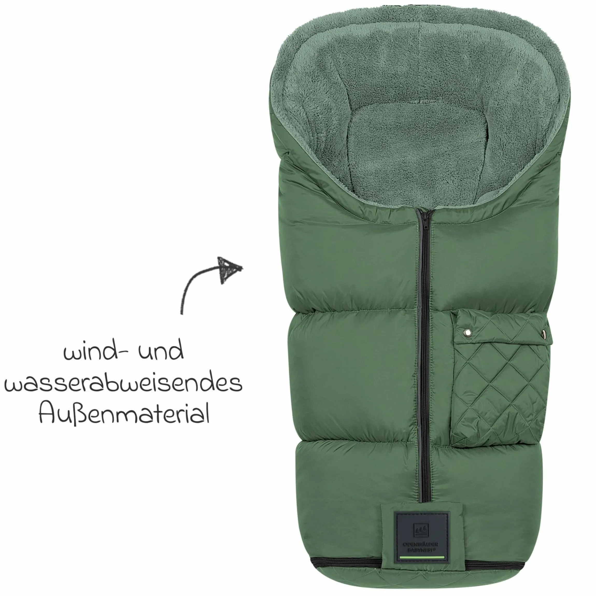 Fleece-Fußsack Gino-cs für Buggy, Sport- und Kinderwagen - Steel Green