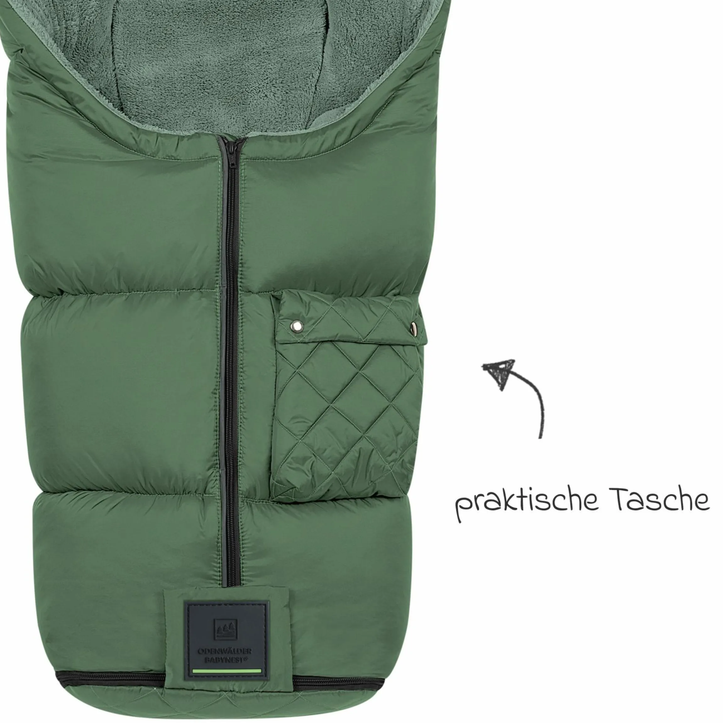 Fleece-Fußsack Gino-cs für Buggy, Sport- und Kinderwagen - Steel Green