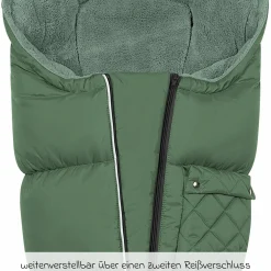 Fleece-Fußsack Gino-cs für Buggy, Sport- und Kinderwagen - Steel Green
