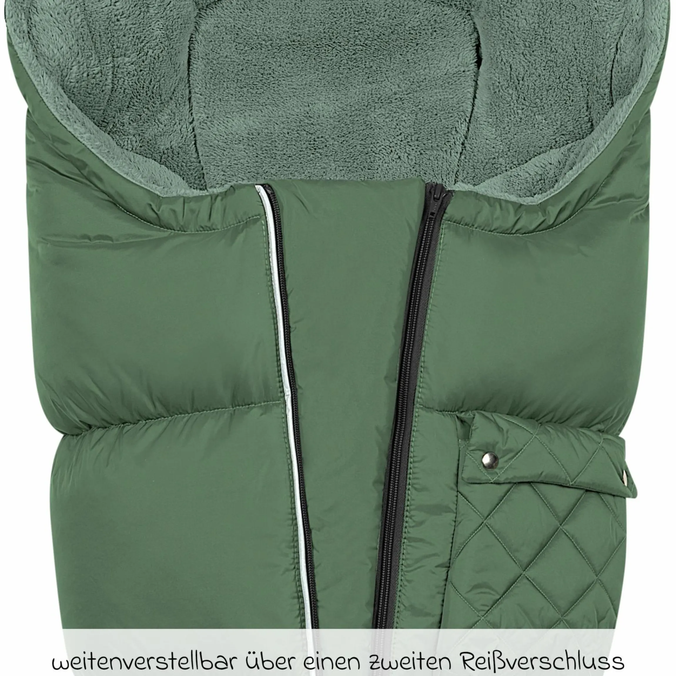 Fleece-Fußsack Gino-cs für Buggy, Sport- und Kinderwagen - Steel Green