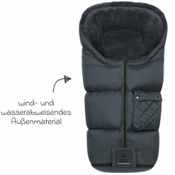 Fleece-Fußsack Gino-cs für Buggy, Sport- und Kinderwagen - Anthrazit