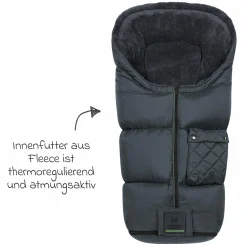 Fleece-Fußsack Gino-cs für Buggy, Sport- und Kinderwagen - Anthrazit