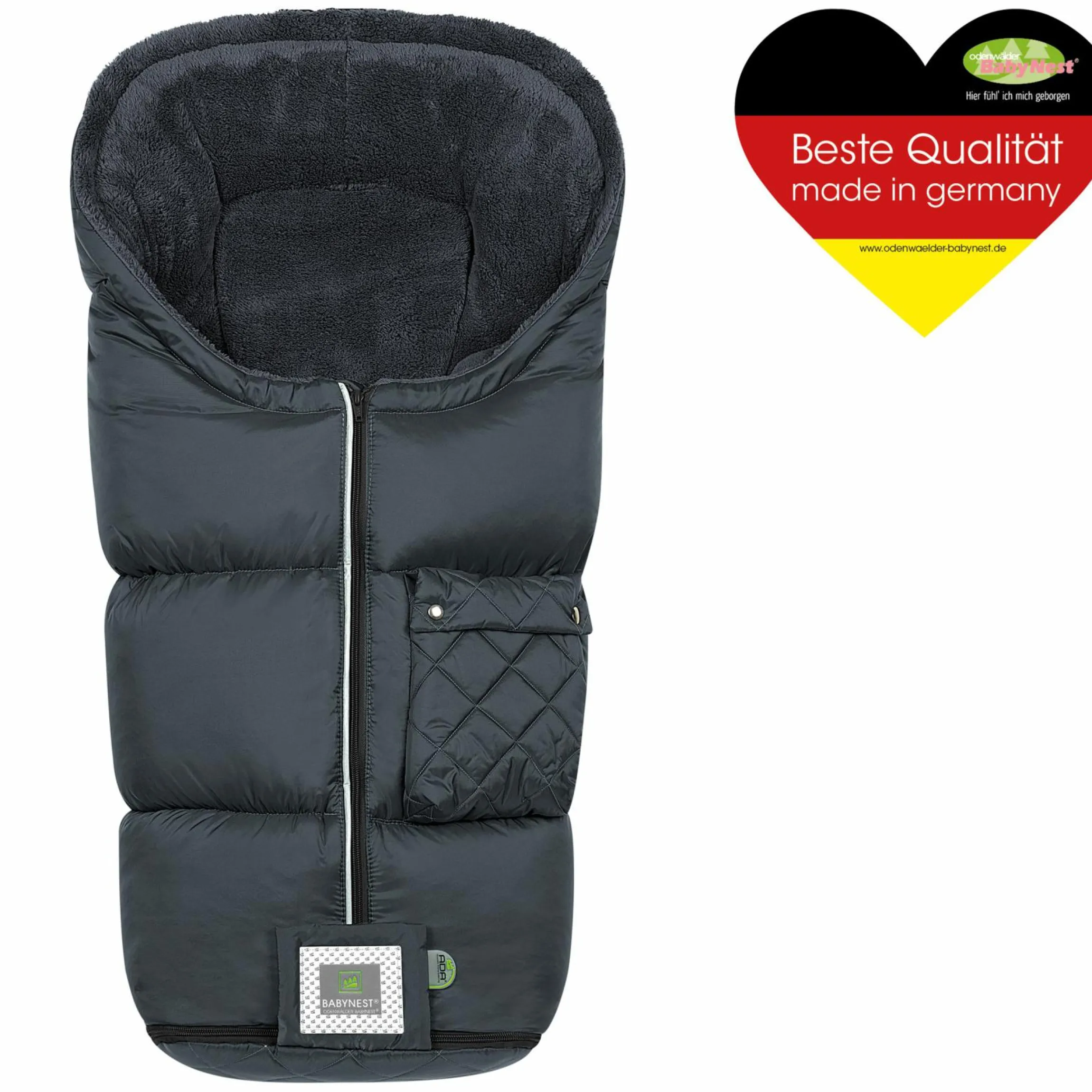 Fleece-Fußsack Gino-cs für Kinderwagen, Sportwagen & Buggy - Anthrazit