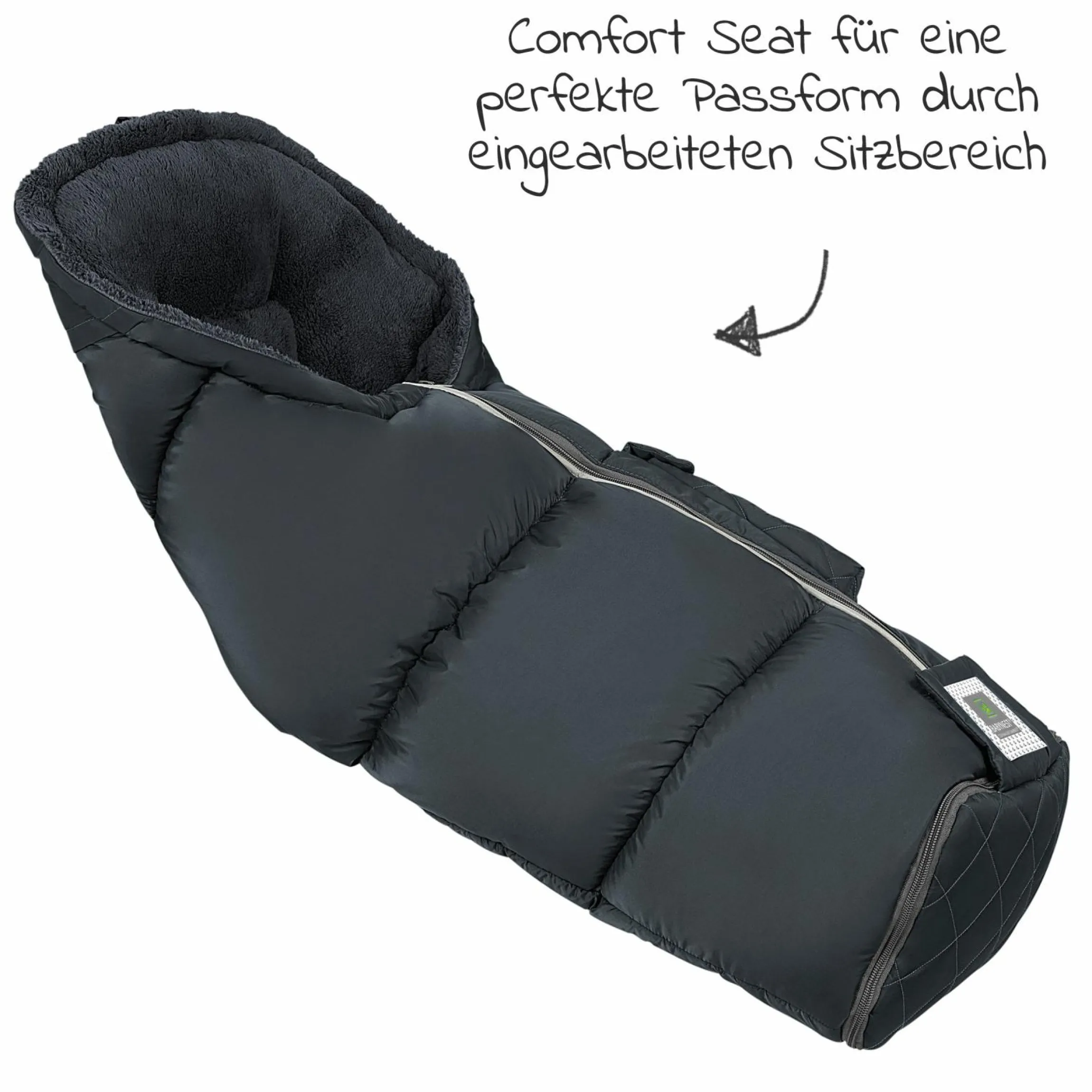 Fleece-Fußsack Gino-cs für Kinderwagen, Sportwagen & Buggy - Anthrazit