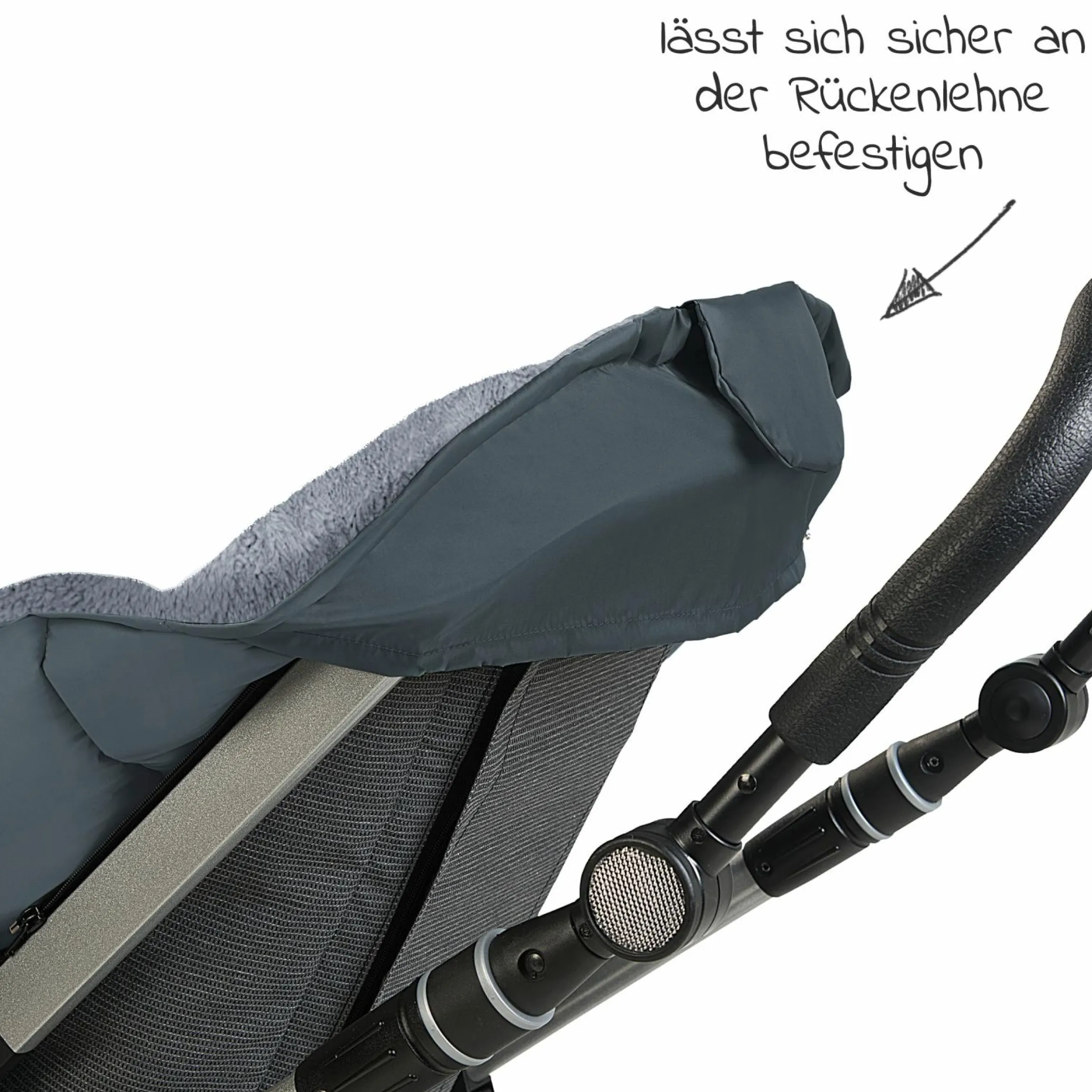 Fleece-Fußsack Gino-cs für Kinderwagen, Sportwagen & Buggy - Anthrazit