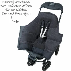 Fleece-Fußsack Gino-cs für Kinderwagen, Sportwagen & Buggy - Anthrazit
