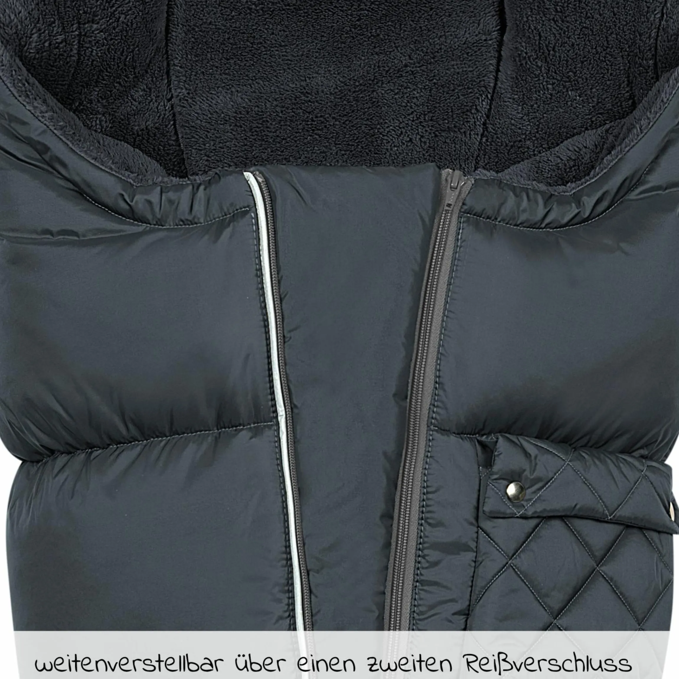Fleece-Fußsack Gino-cs für Kinderwagen, Sportwagen & Buggy - Anthrazit