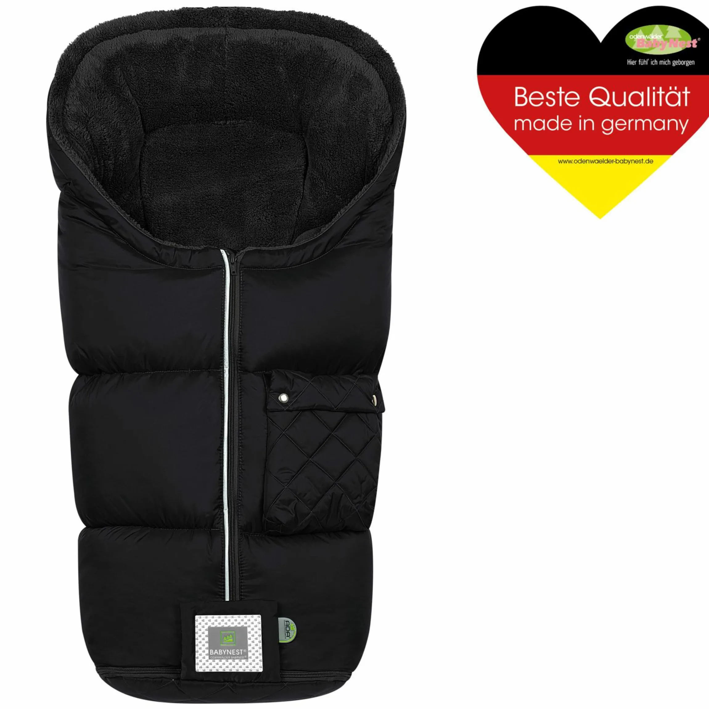 Fleece-Fußsack Gino-cs für Kinderwagen, Sportwagen & Buggy - Black