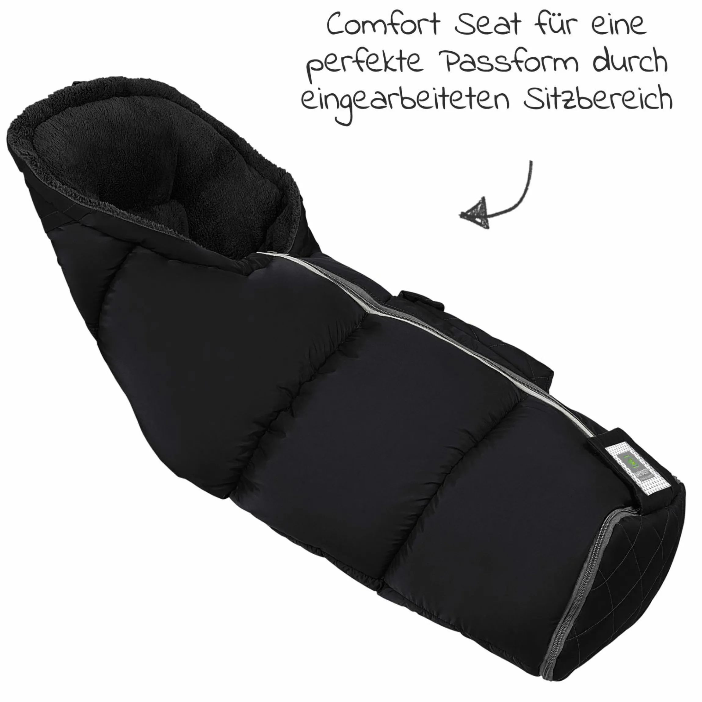 Fleece-Fußsack Gino-cs für Kinderwagen, Sportwagen & Buggy - Black