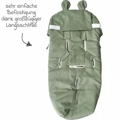 Fleece-Fußsack Hau Kea für Kinderwagen & Buggy - Mineral Green