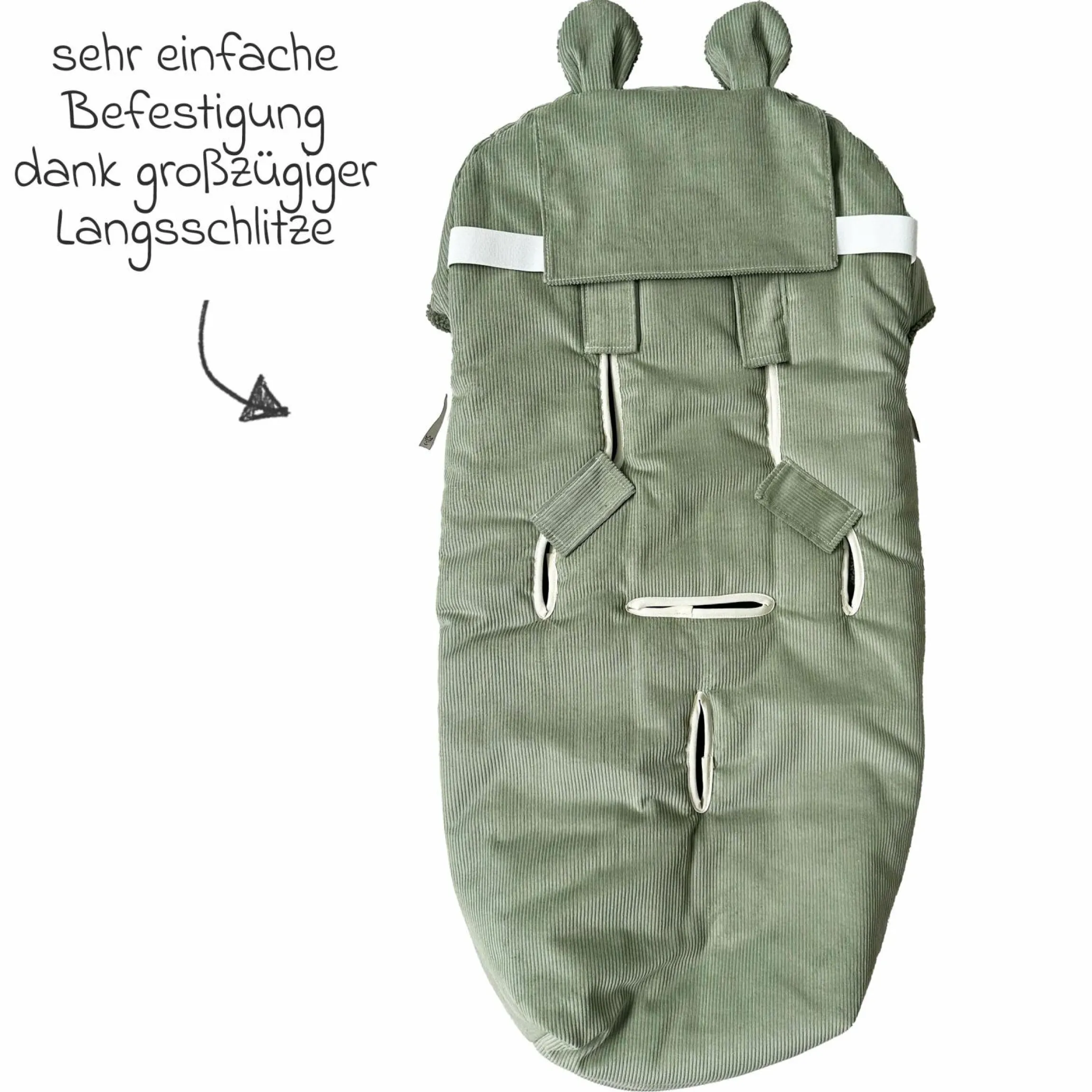 Fleece-Fußsack Hau Kea für Kinderwagen & Buggy - Mineral Green