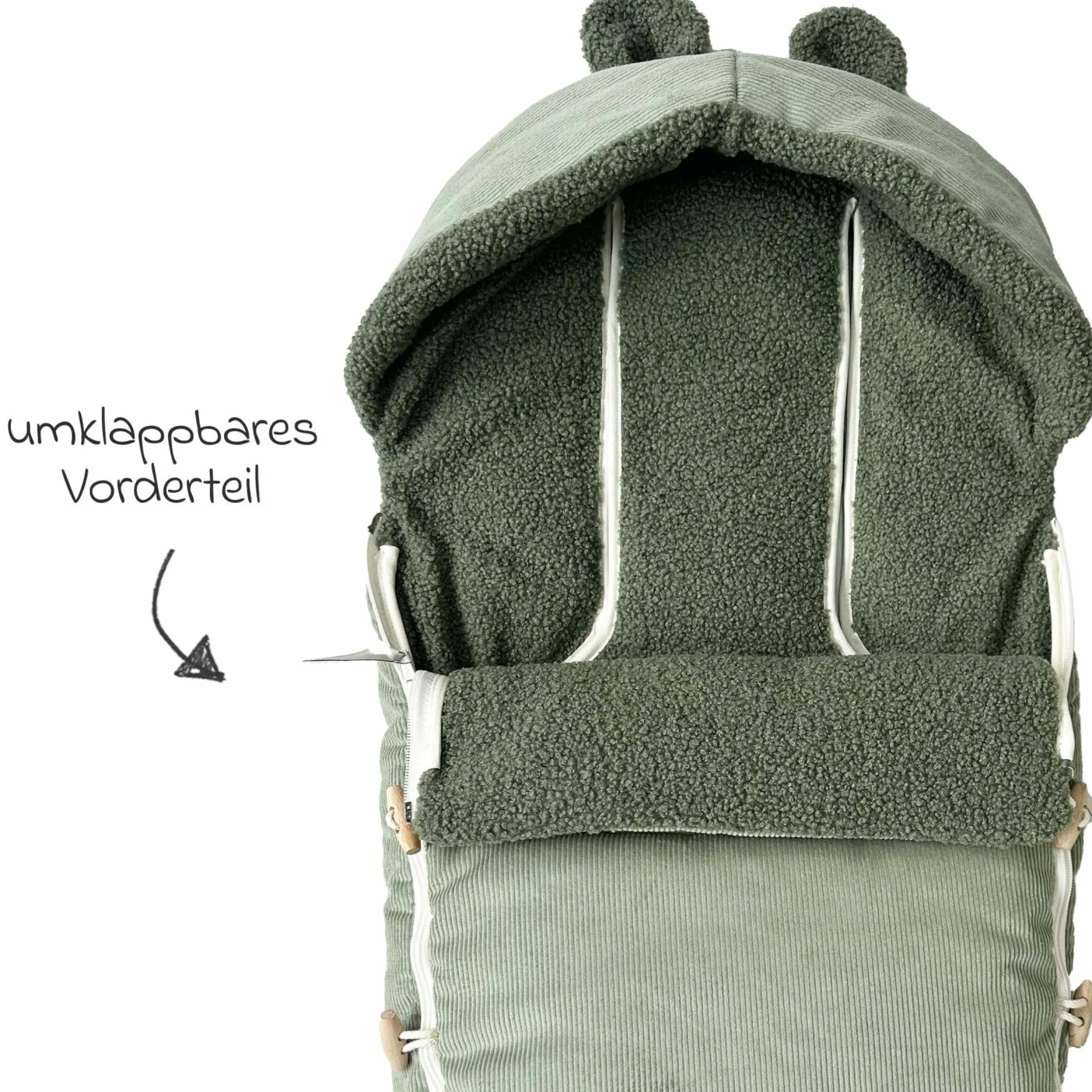 Fleece-Fußsack Hau Kea für Kinderwagen & Buggy - Mineral Green