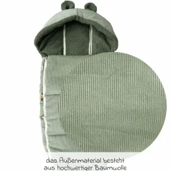 Fleece-Fußsack Hau Kea für Kinderwagen & Buggy - Mineral Green