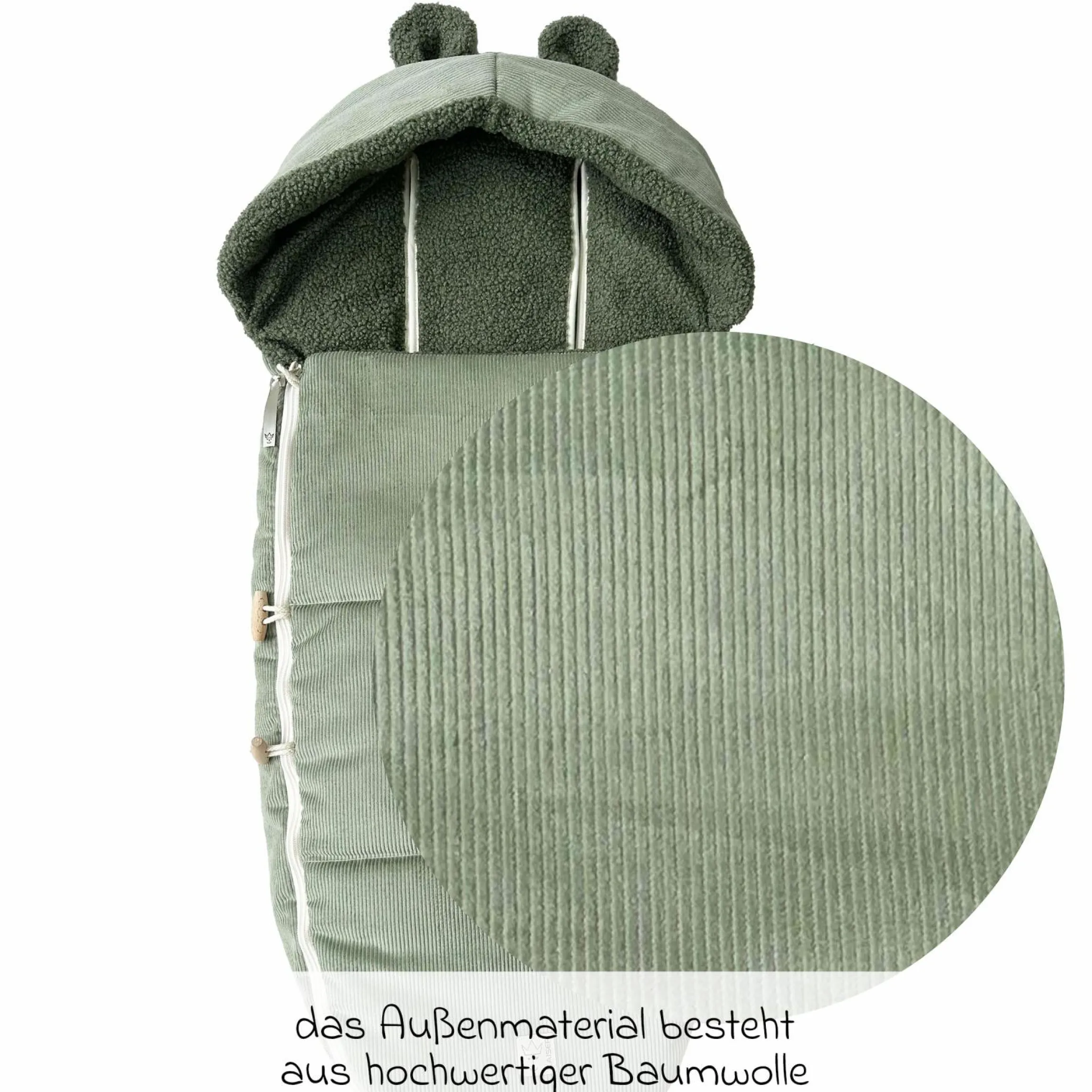 Fleece-Fußsack Hau Kea für Kinderwagen & Buggy - Mineral Green