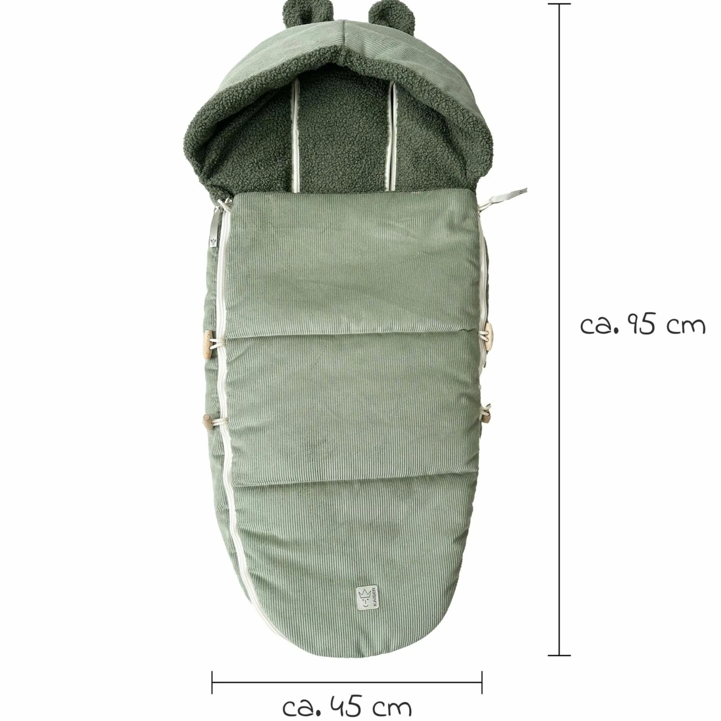 Fleece-Fußsack Hau Kea für Kinderwagen & Buggy - Mineral Green