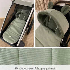 Fleece-Fußsack Hau Kea für Kinderwagen & Buggy - Mineral Green
