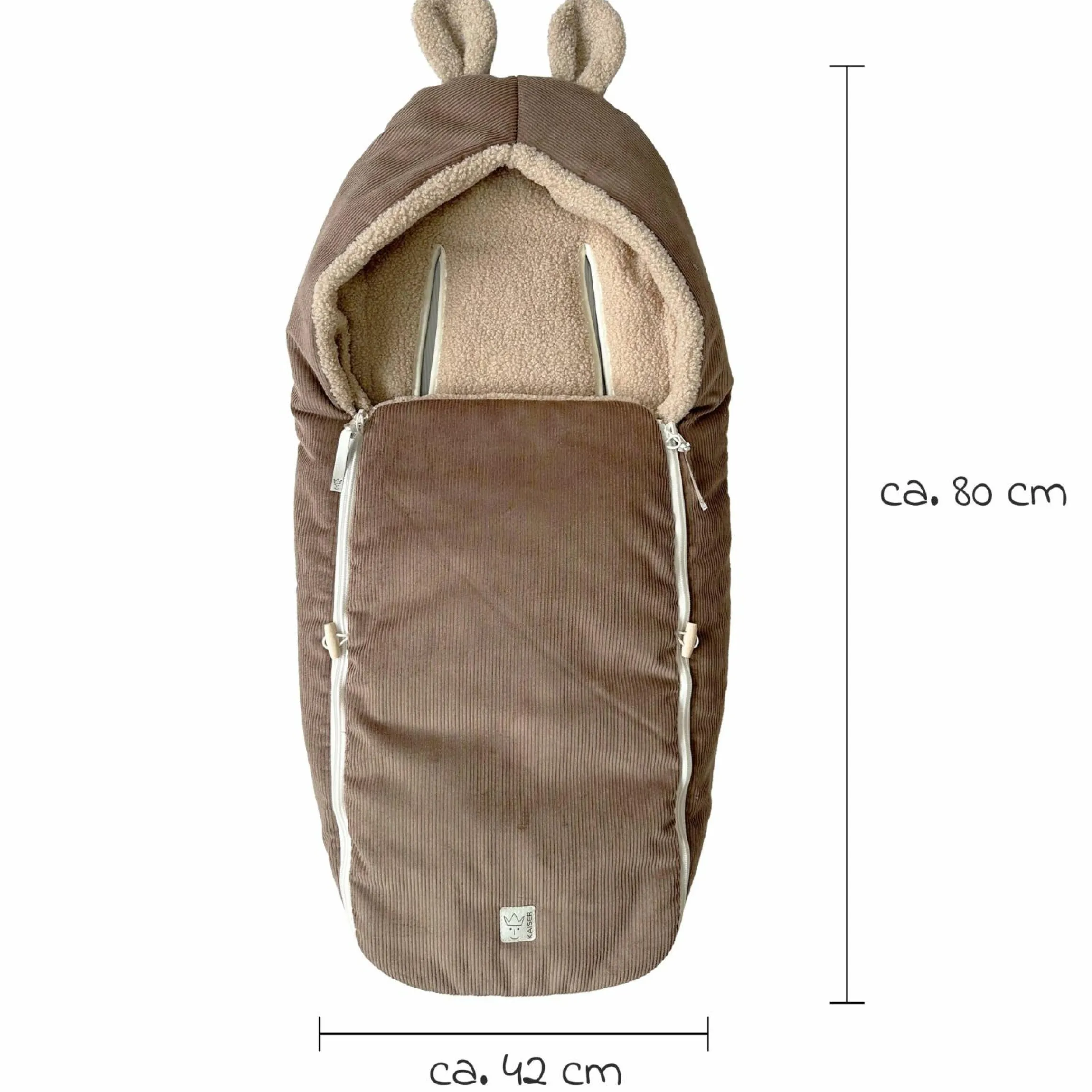 Fleece-Fußsack Hima für Babyschalen & Babywannen - Caribou
