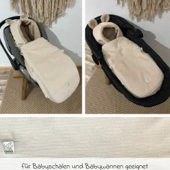 Fleece-Fußsack Hima für Babyschalen & Babywannen - Sand Shell