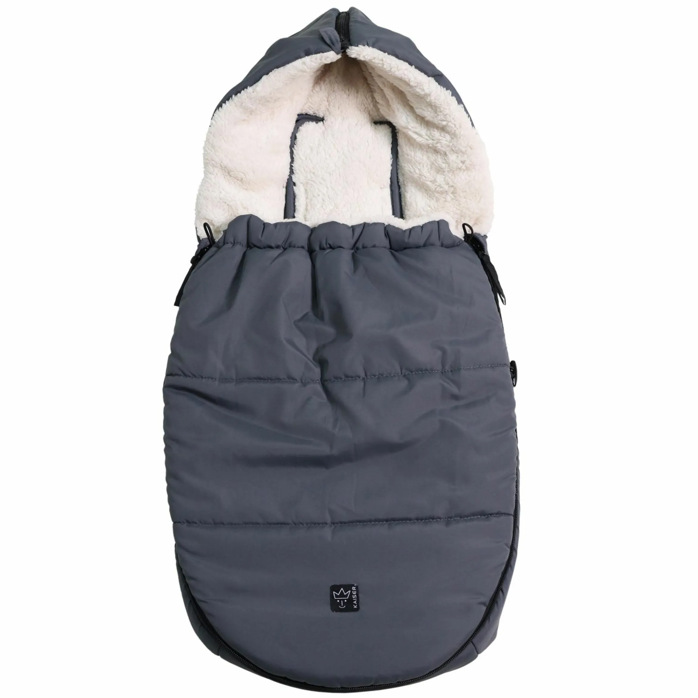 Fleece-Fußsack Hoody 2.0 für Babyschale und Babywanne - Anthracite