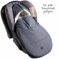 Fleece-Fußsack Hoody 2.0 für Babyschale und Babywanne - Anthracite