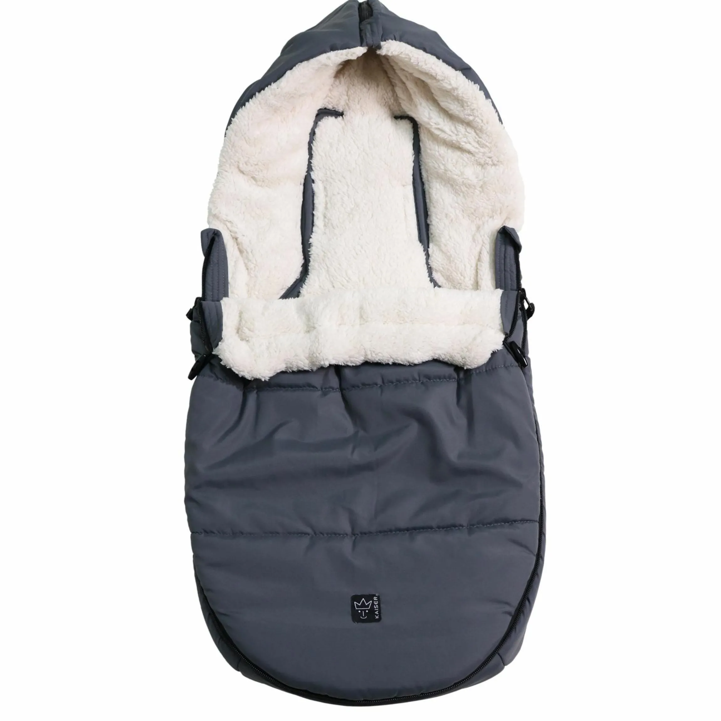 Fleece-Fußsack Hoody 2.0 für Babyschale und Babywanne - Anthracite