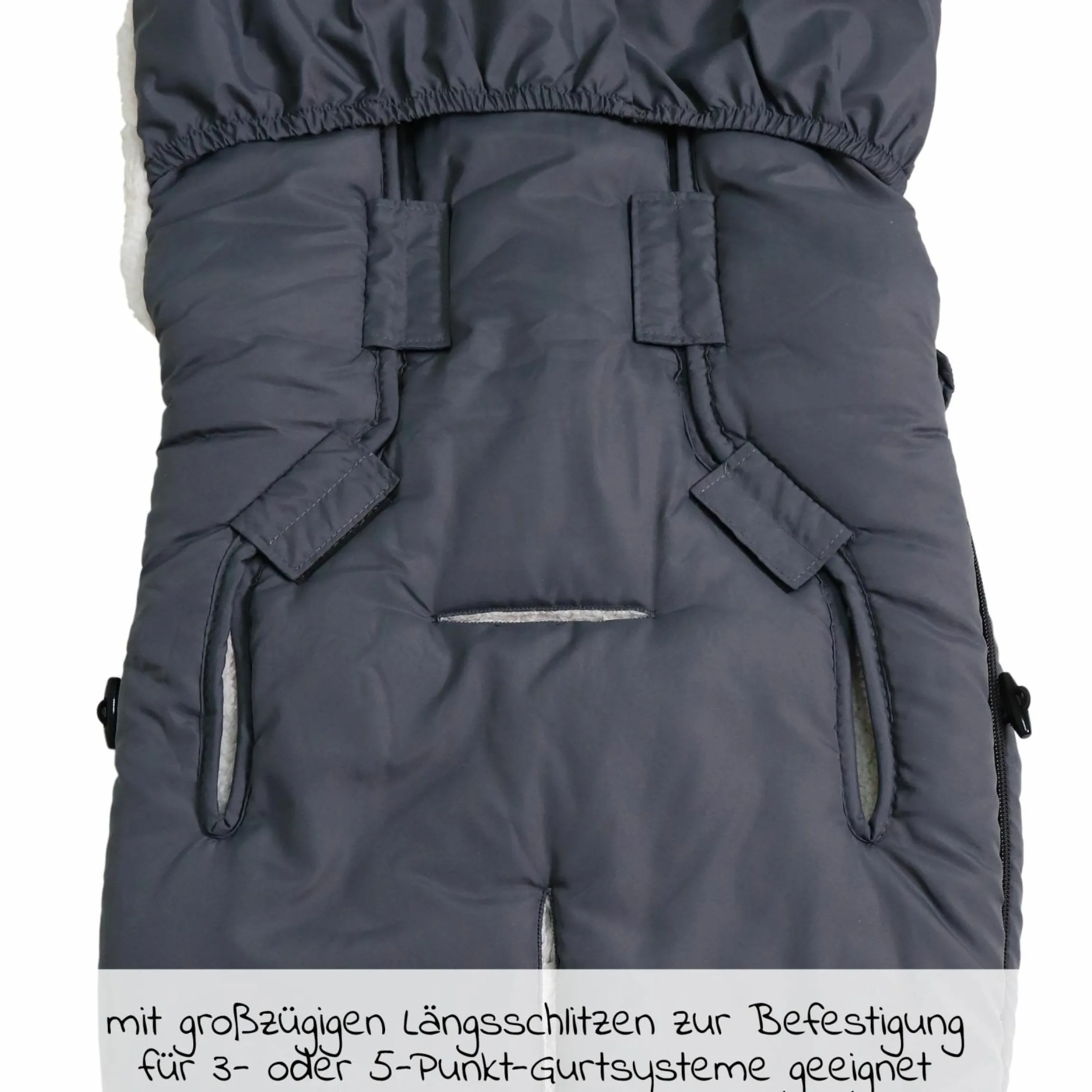 Fleece-Fußsack Hoody 2.0 für Babyschale und Babywanne - Anthracite