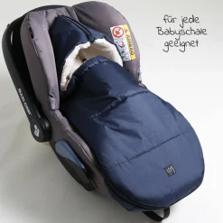 Fleece-Fußsack Hoody 2.0 für Babyschale und Babywanne - Navy