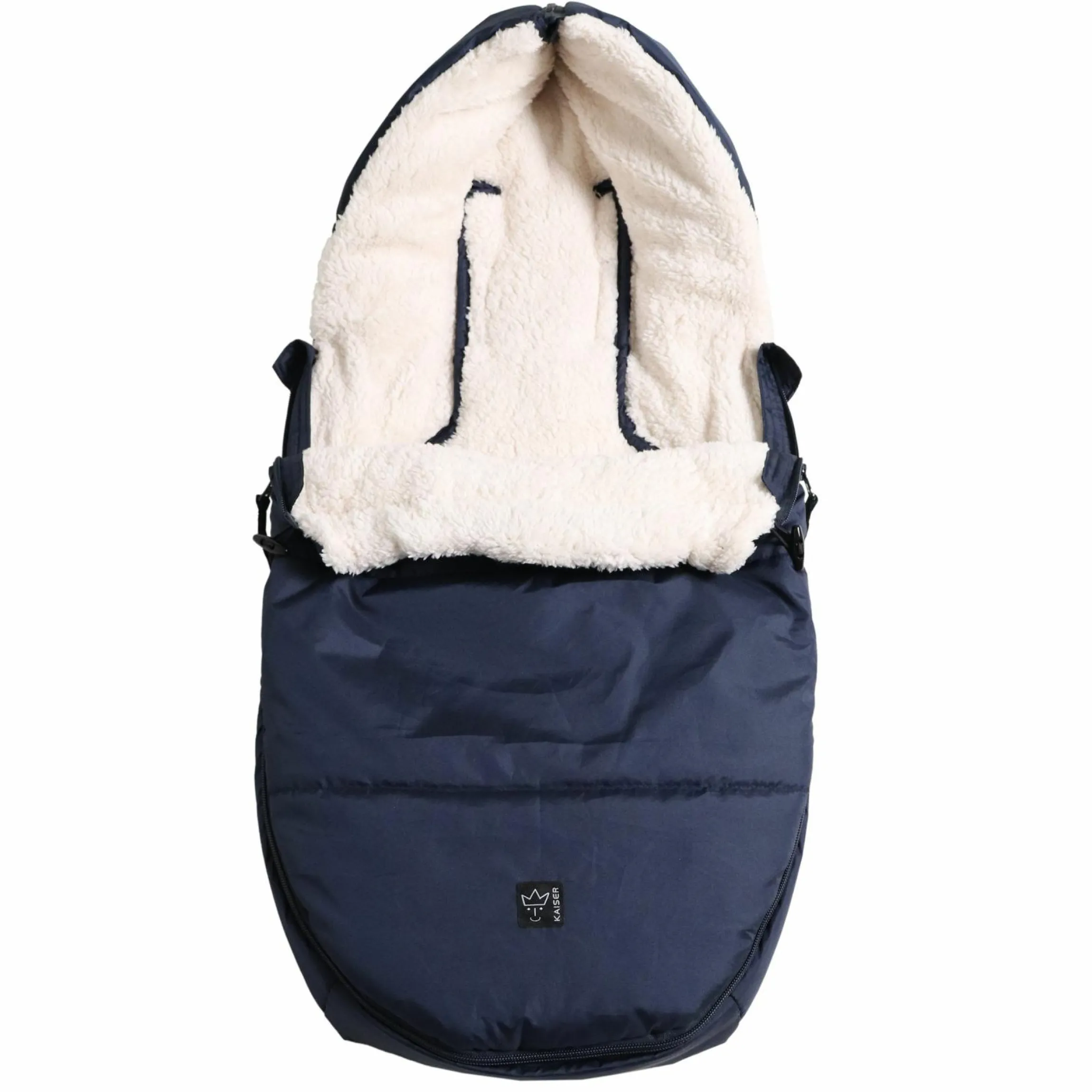 Fleece-Fußsack Hoody 2.0 für Babyschale und Babywanne - Navy