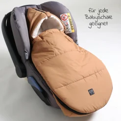Fleece-Fußsack Hoody 2.0 für Babyschale und Babywanne - Camel