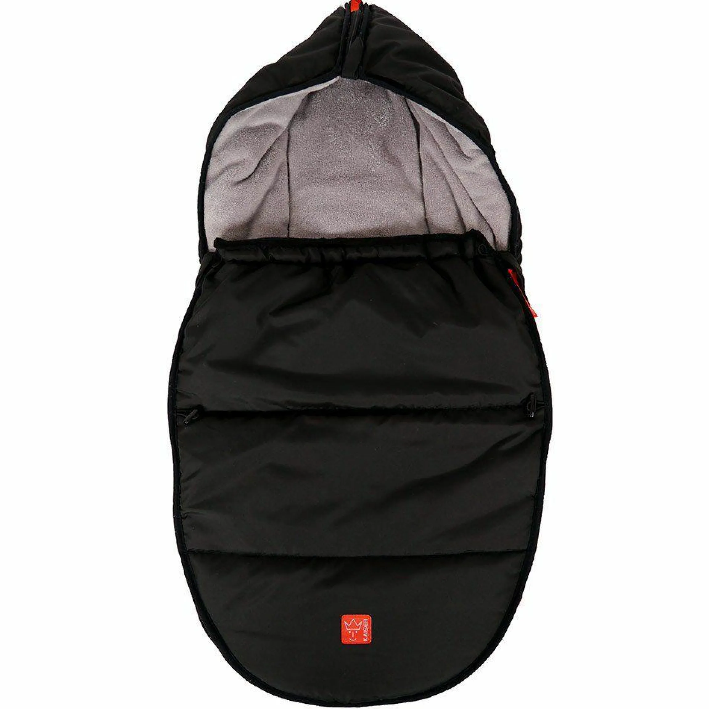 Fleece-Fußsack Hoody für Babyschalen und Babywannen - Schwarz