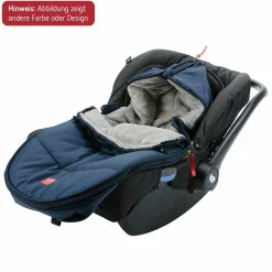Fleece-Fußsack Hoody für Babyschalen und Babywannen - Schwarz