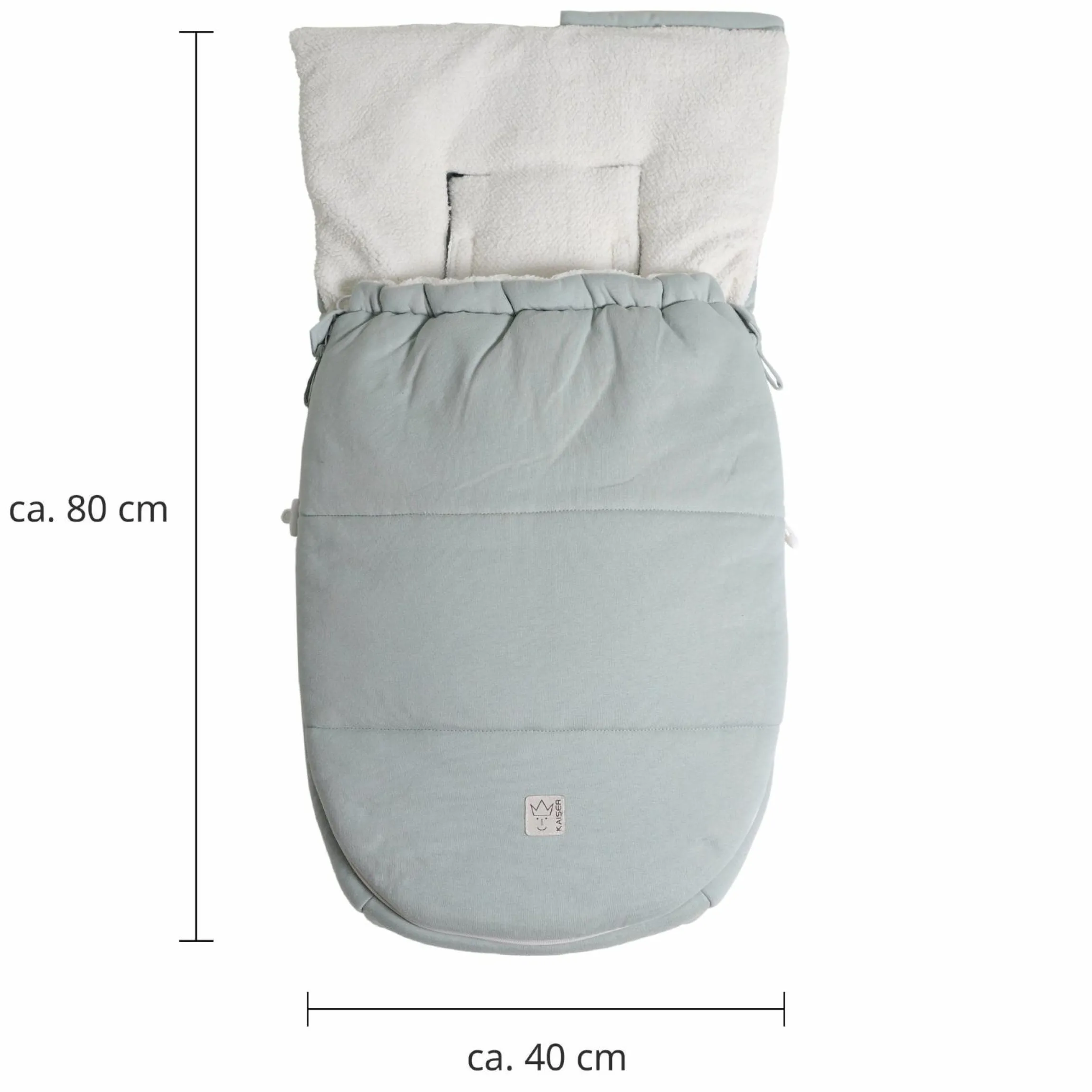 Fleece-Fußsack Jersey Hood für Babyschalen und Babywannen - Slit Green