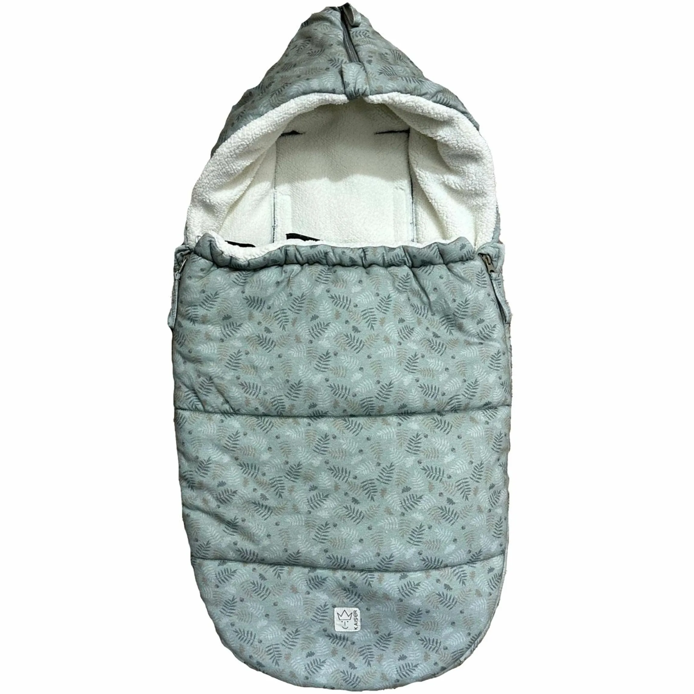 Fleece-Fußsack Jersey Hood für Babyschalen & Babywannen - Forrest Green
