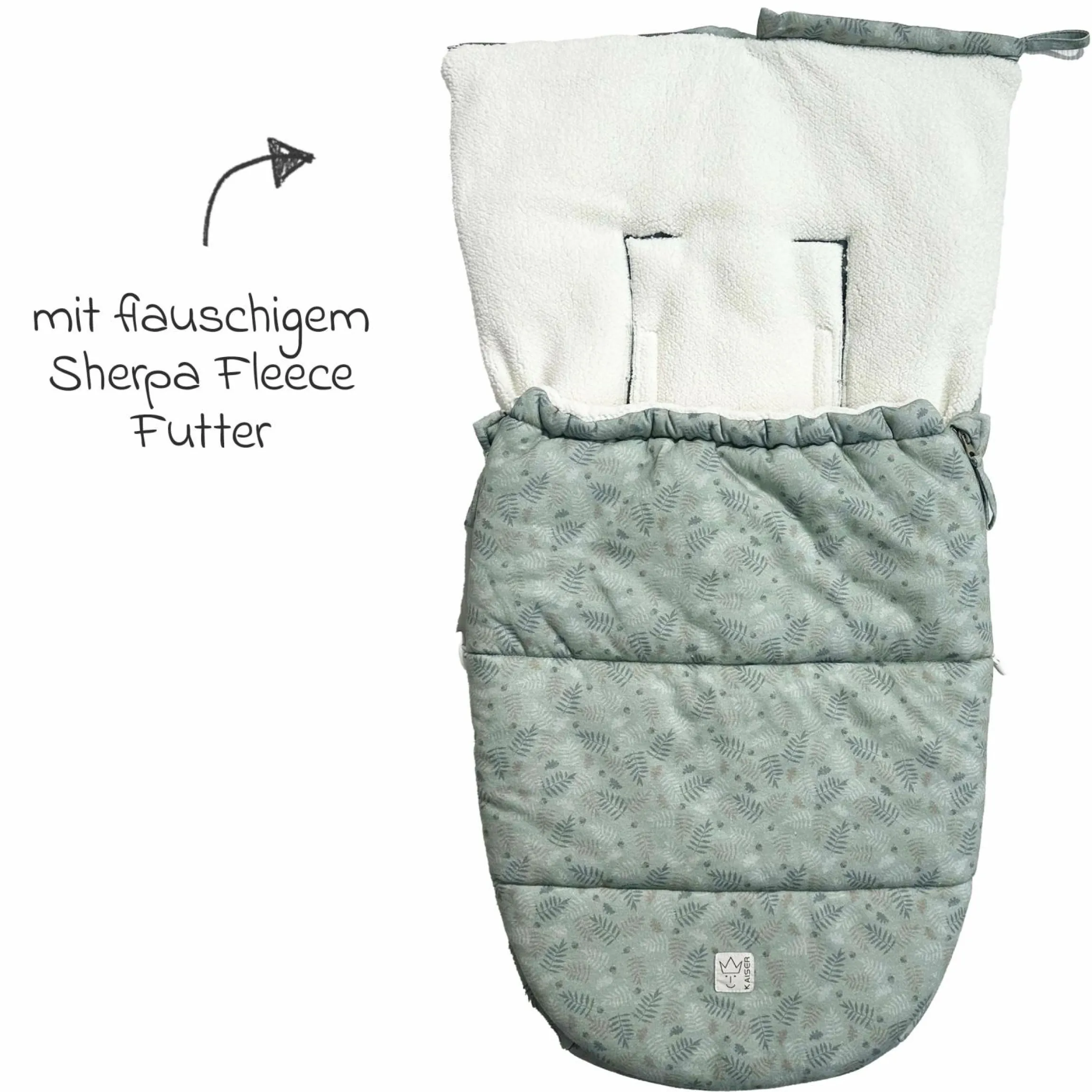 Fleece-Fußsack Jersey Hood für Babyschalen & Babywannen - Forrest Green