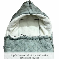Fleece-Fußsack Jersey Hood für Babyschalen & Babywannen - Forrest Green