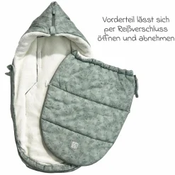 Fleece-Fußsack Jersey Hood für Babyschalen & Babywannen - Forrest Green